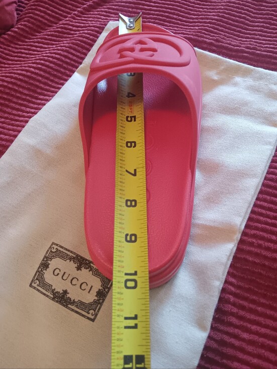 Gucci Red Interlocking GG Rubber Slide